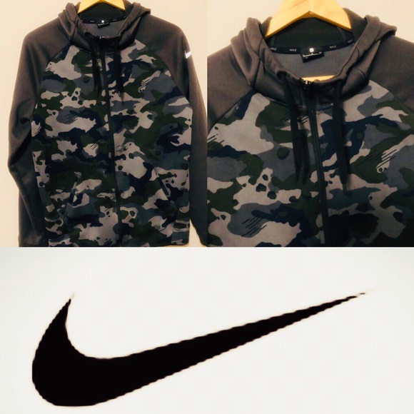 Nike Other - Nike Dri- Fit Camo Zip Up Hooded Training Jacket
